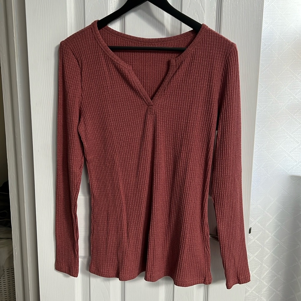 Long-sleeve waffle tee